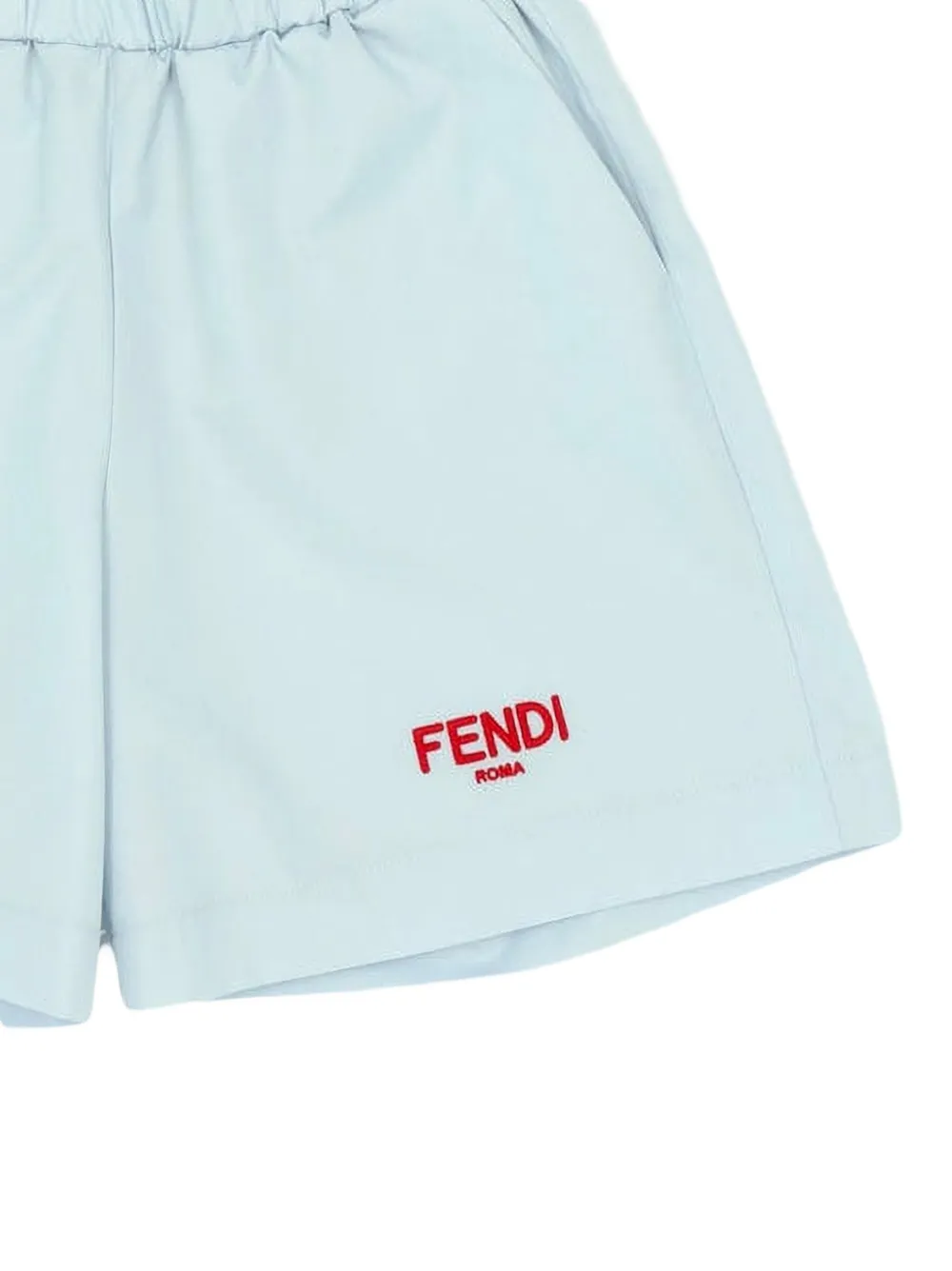 Fendi Kids Shorts met logopatch Blauw