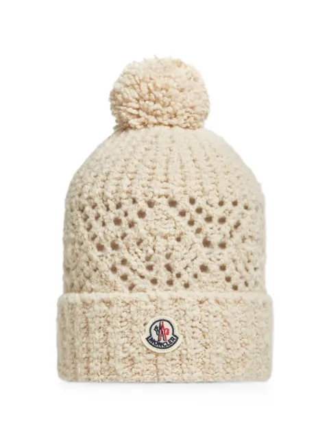 Moncler Enfant pointelle-knit pom-pom beanie hat