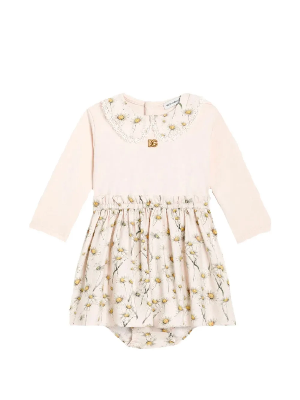 Dolce & Gabbana Kids ensemble robe et short bloomers à fleurs imprimées - Rose