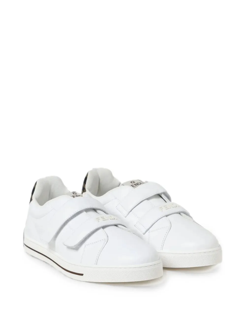 Fendi Kids Sneakers con chiusura a strappo - Bianco