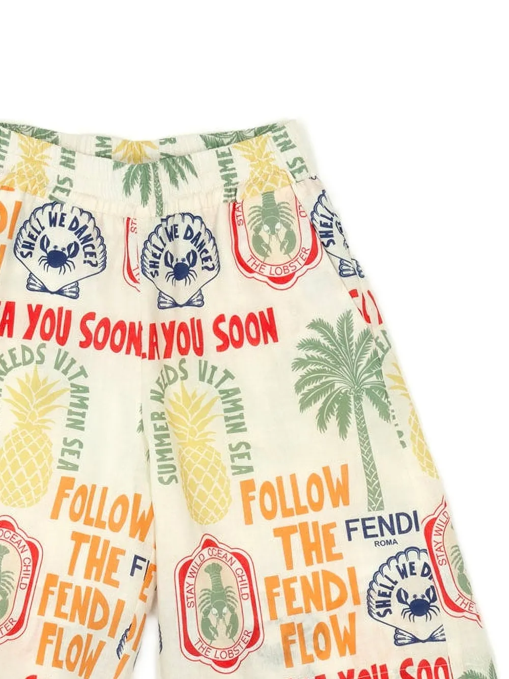 Fendi Kids Shorts met grafische print Beige