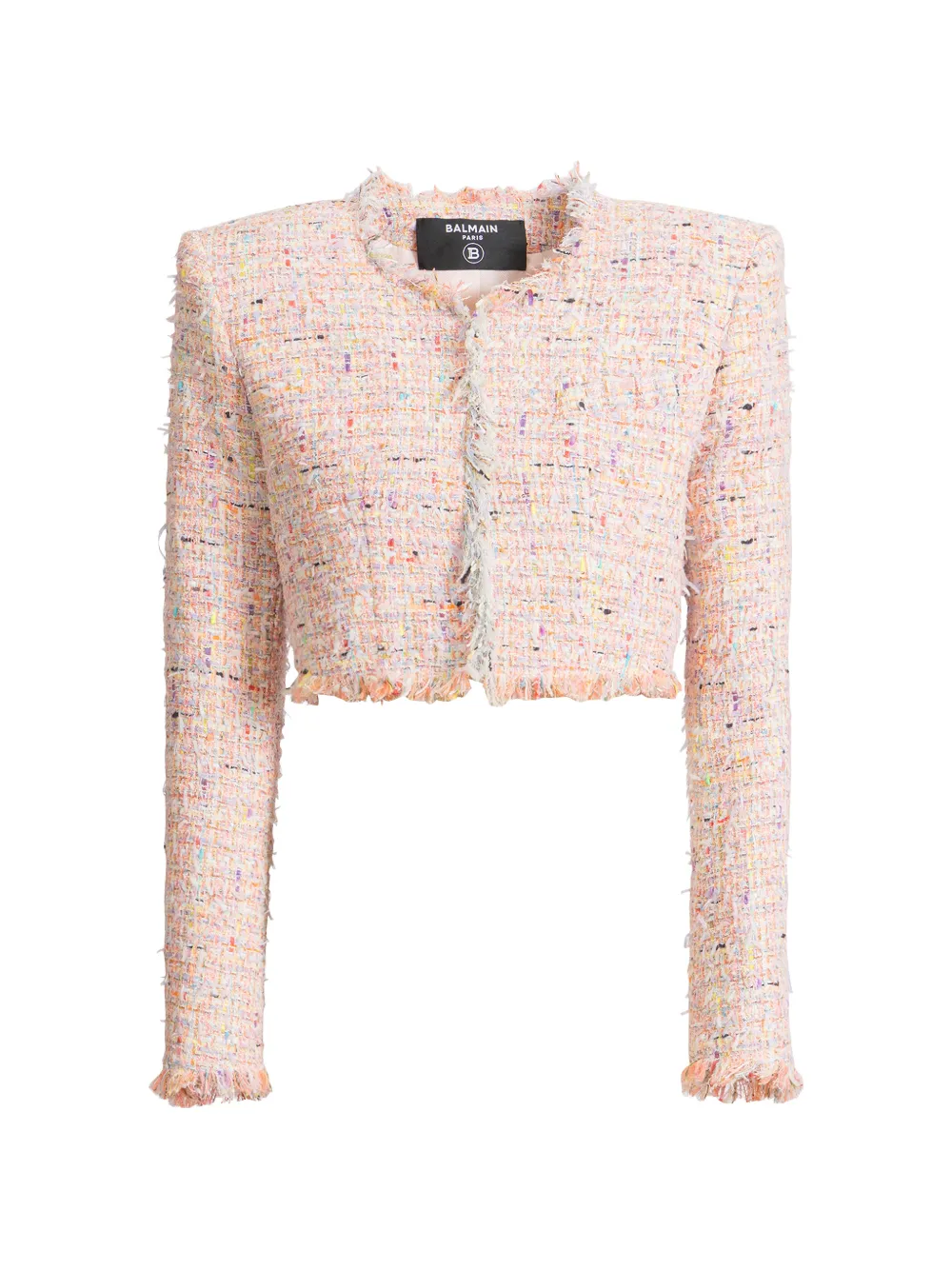 Balmain cropped tweed jacket - Pink