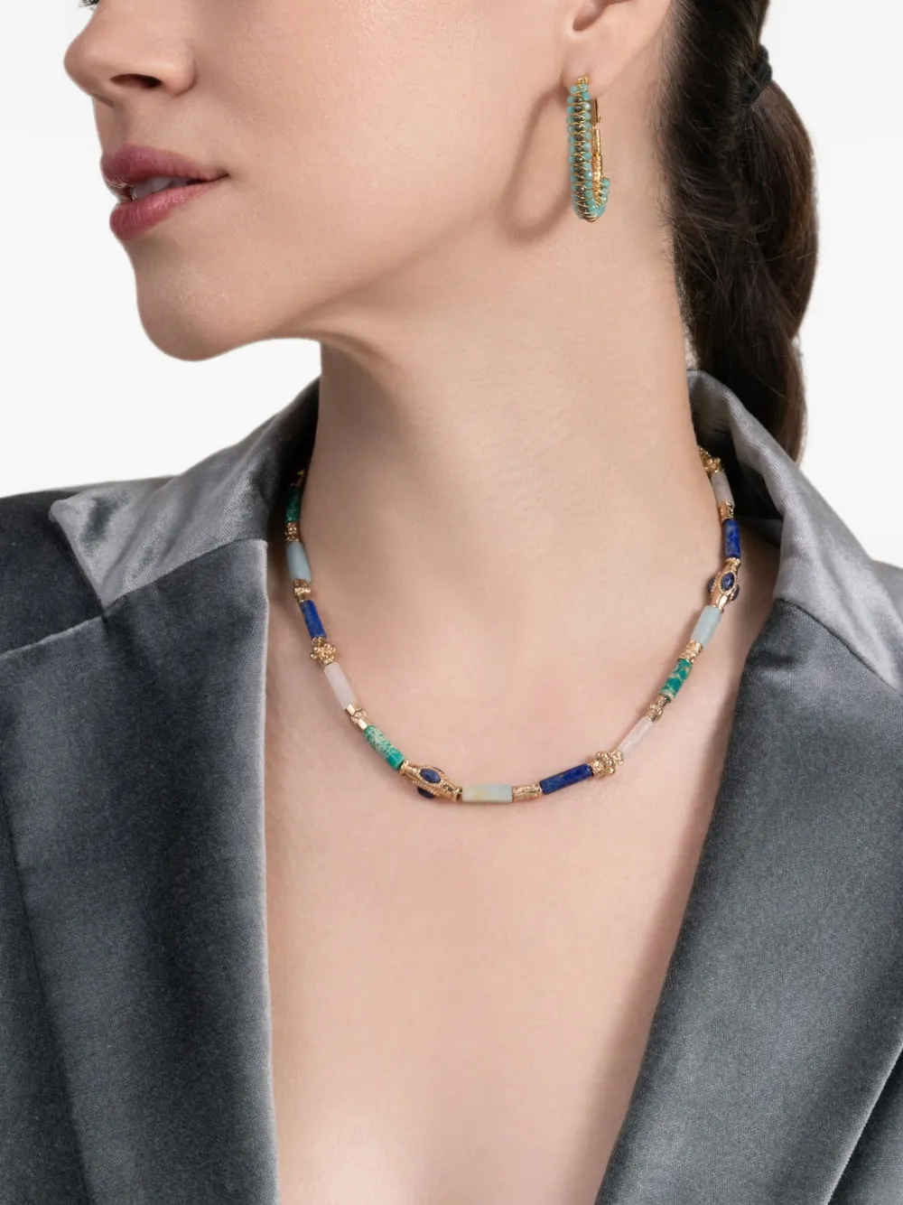 Gas Bijoux Kali gemstone-beaded necklace - Oro