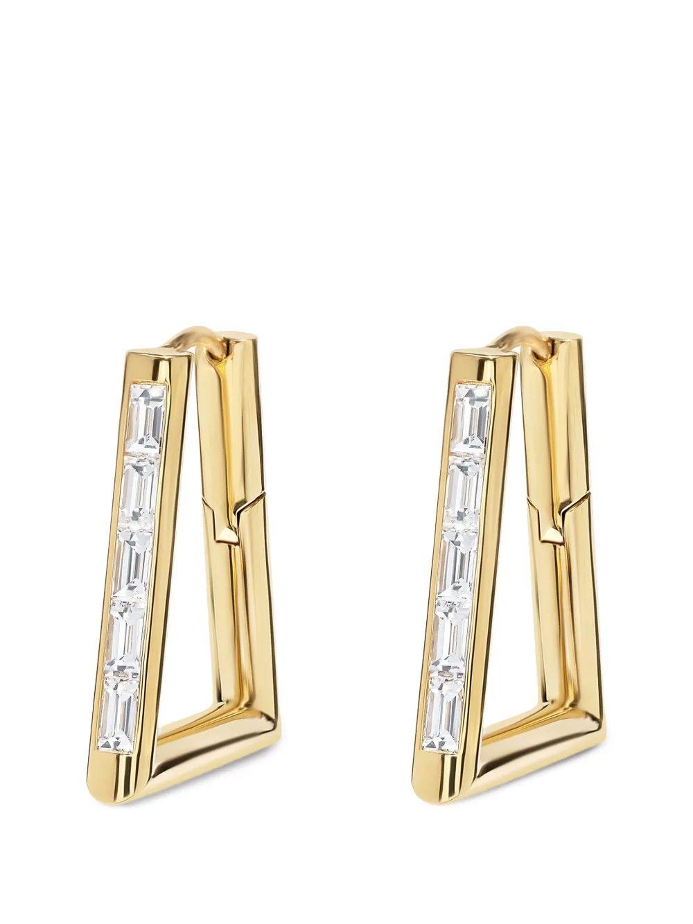 Azlee Forma diamond hoop earrings - Oro