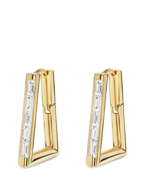 Azlee Forma diamond hoop earrings
