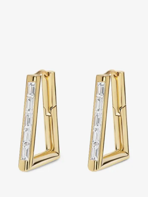 Azlee Forma diamond hoop earrings