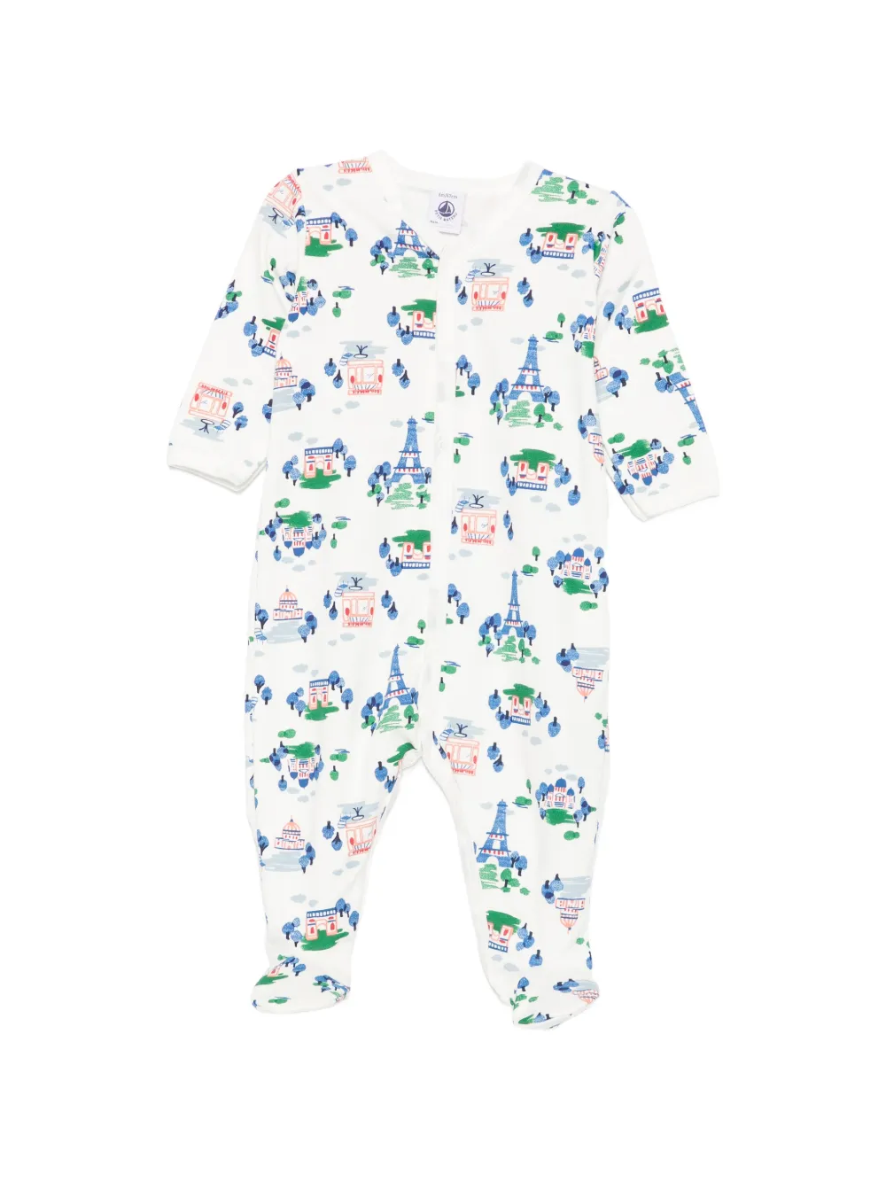 Petit Bateau Pyjama mit grafischem Print - Weiß