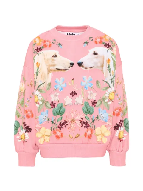 Molo Maxi floral-print dog-print sweatshirt
