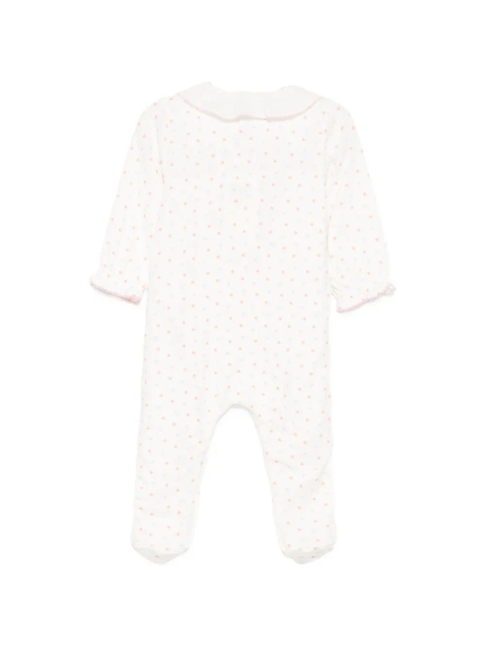 Petit Bateau Pyjama met Peter Pan-kraag en hart-print Wit
