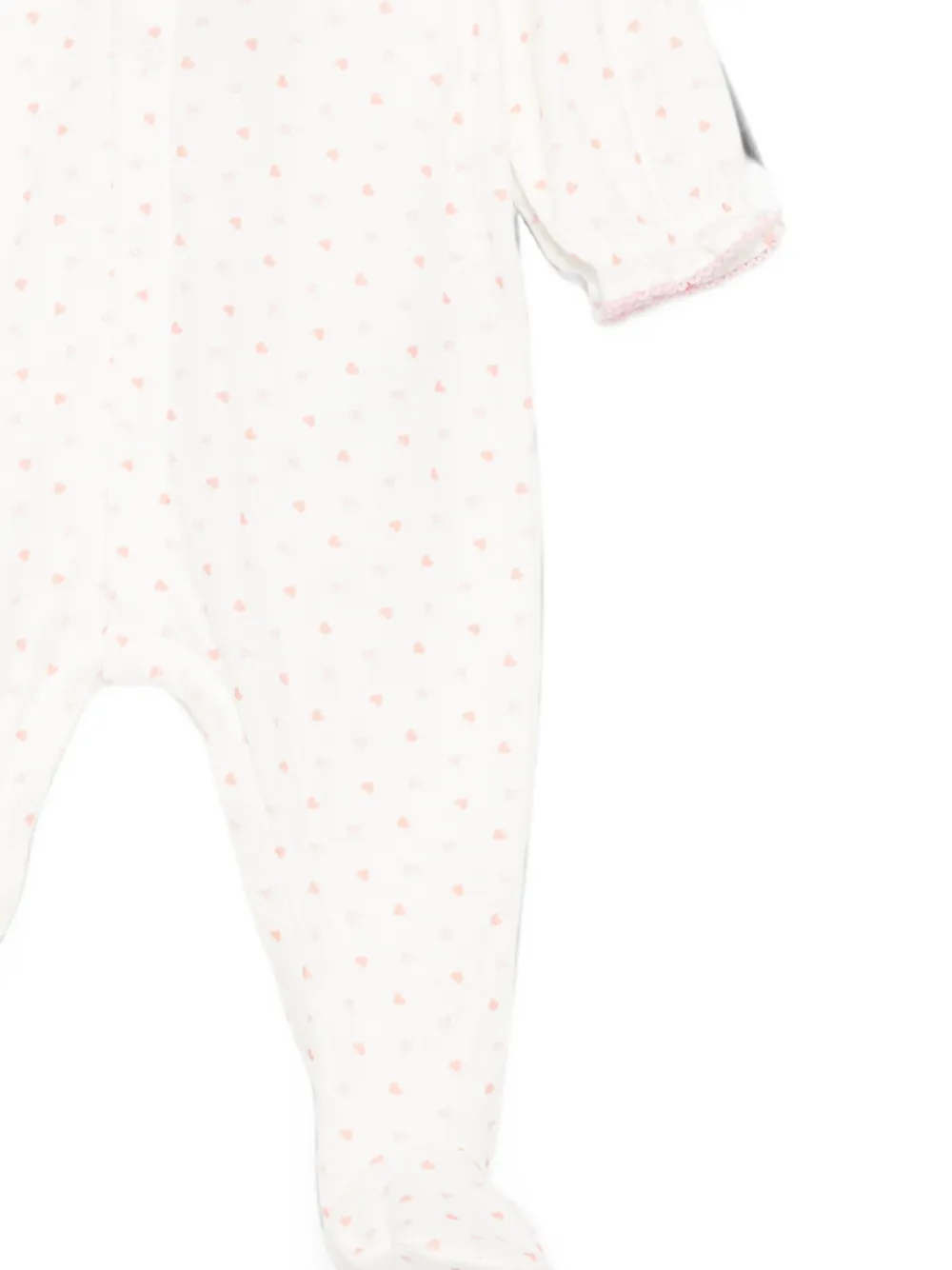 Petit Bateau Pyjama met Peter Pan-kraag en hart-print Wit