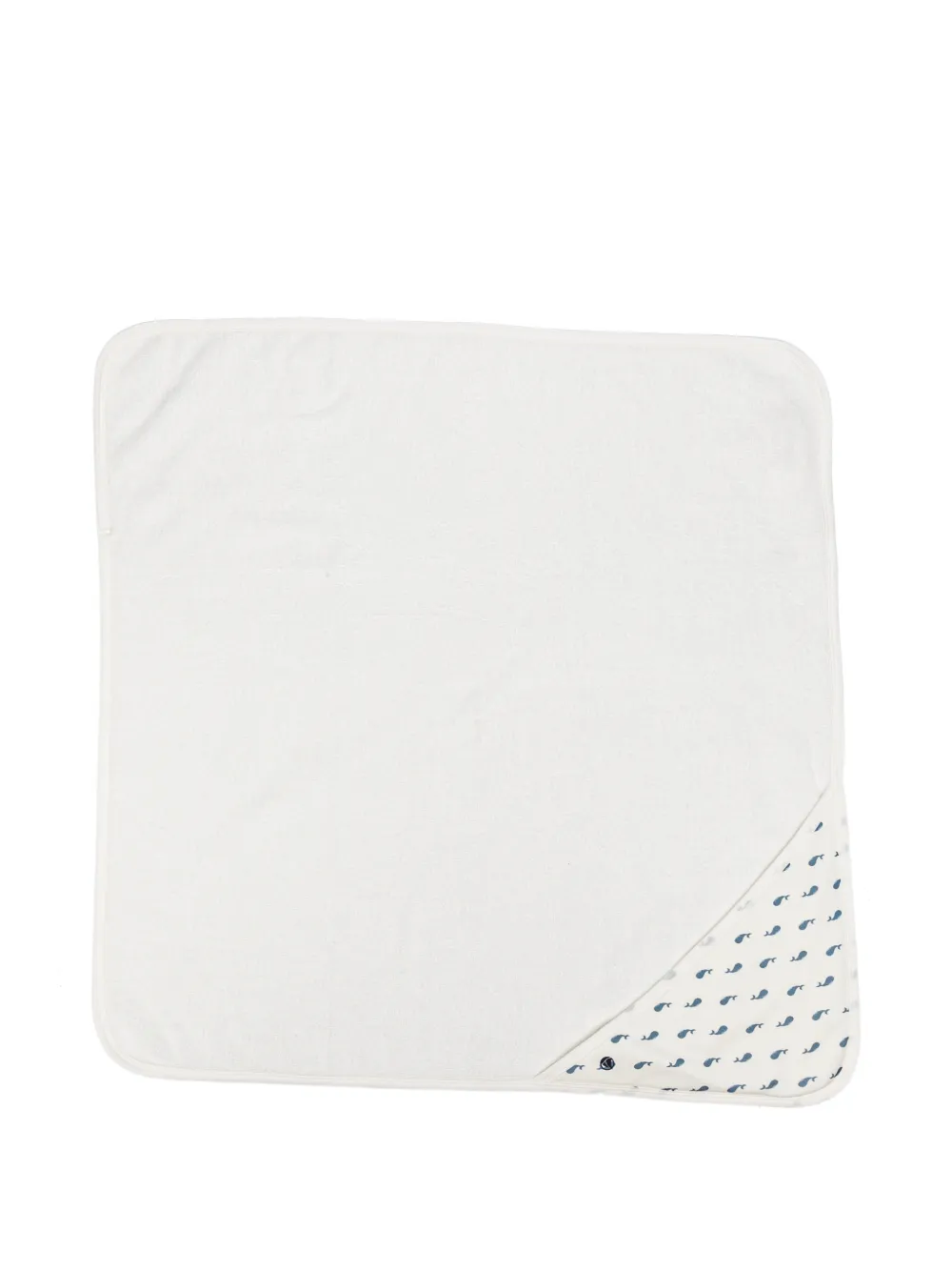 Petit Bateau Kapuzenhandtuch mit Wal-Print - Weiß