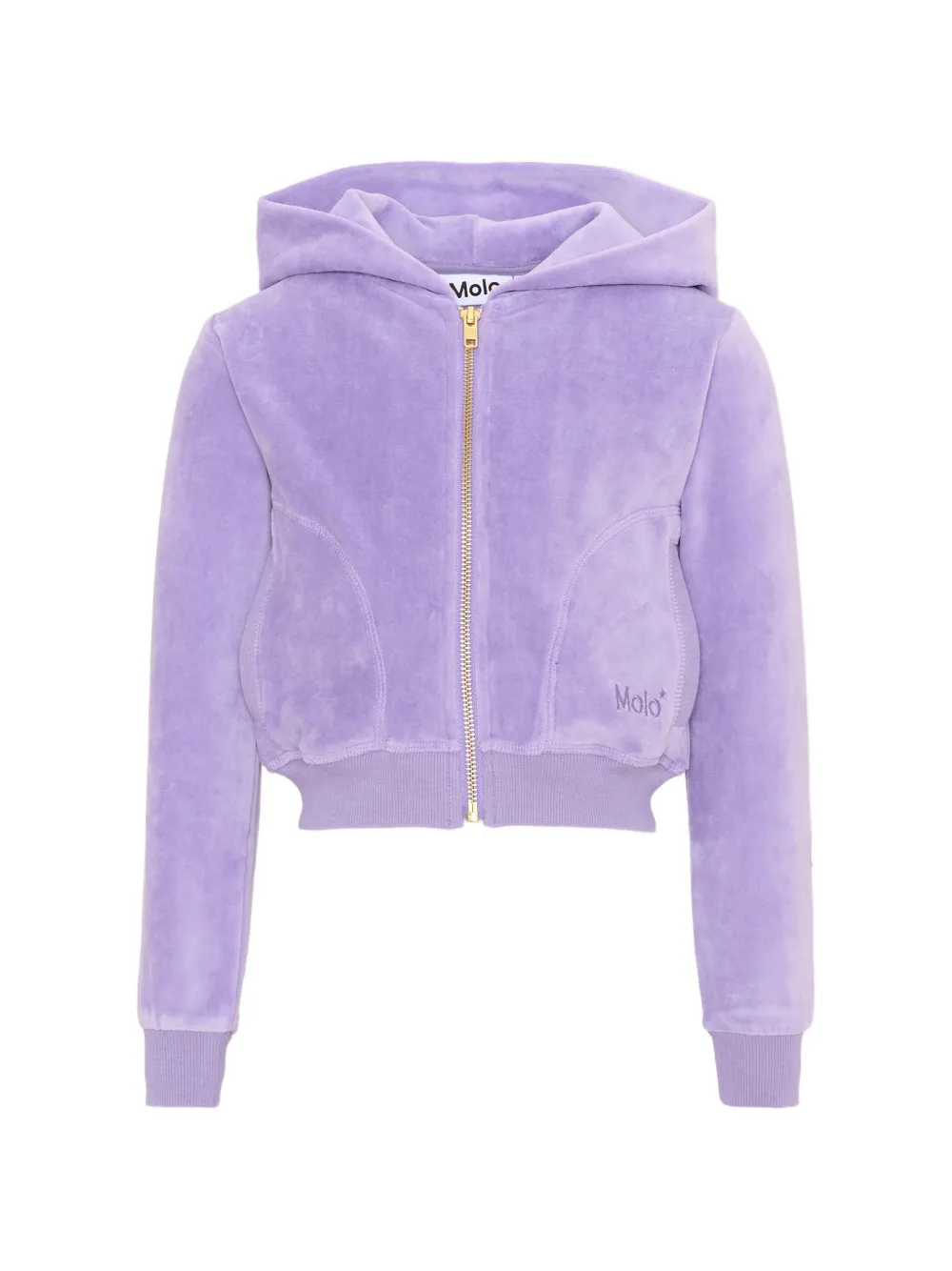 Molo Milla velour zip-up hoodie - Purple