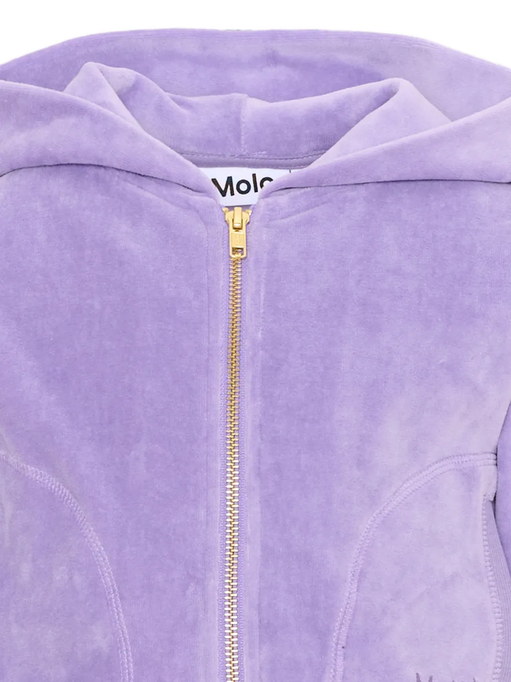 Molo Milla fluwelen hoodie met rits Paars