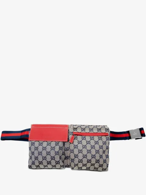 Gucci Pre-Owned 2000-2015 GG Canvas Web Double Pocket belt bag