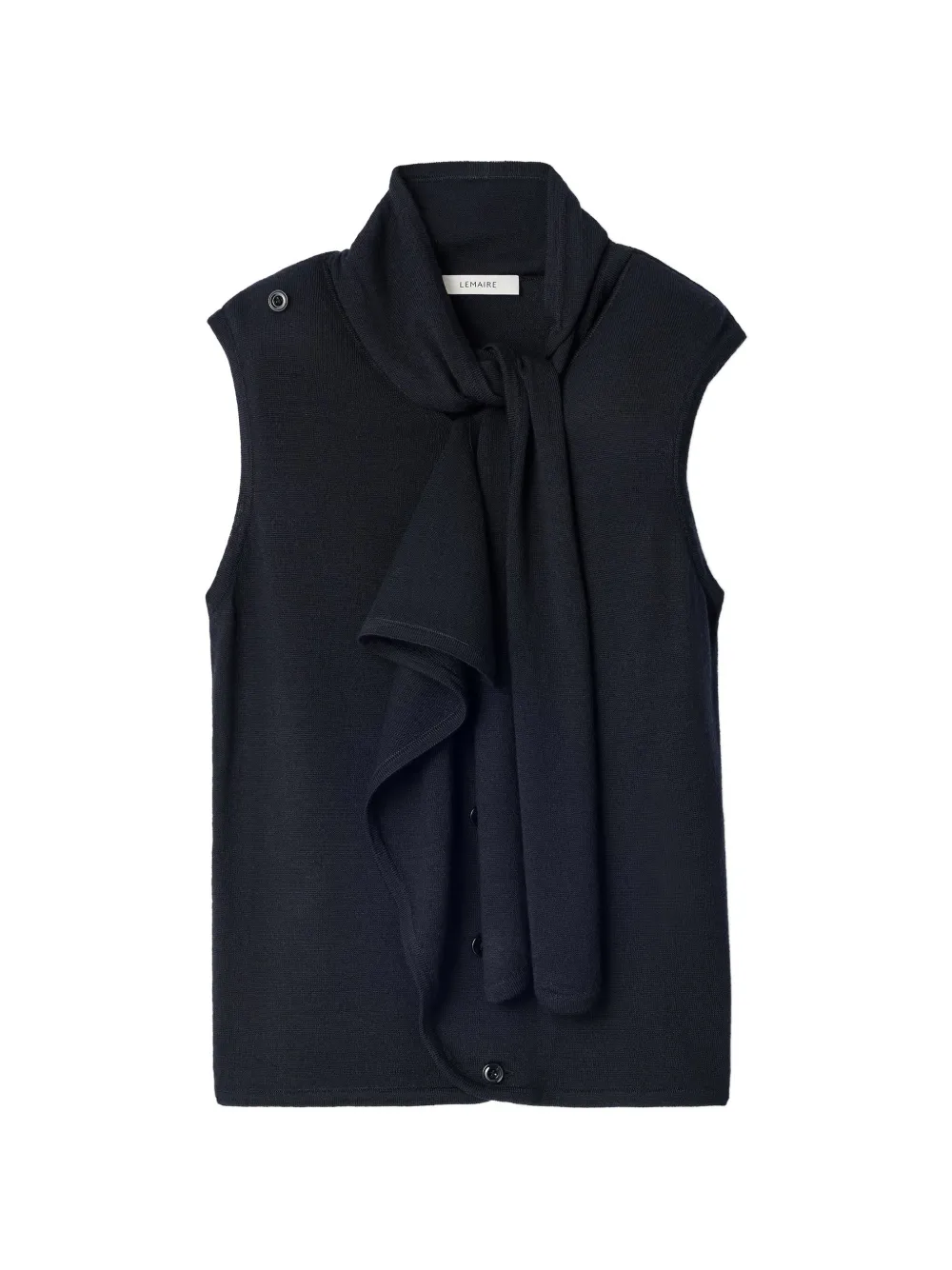 LEMAIRE asymmetrical cardigan in merino wool blend - Nero