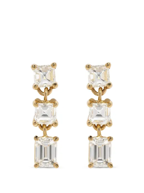 Azlee Illusion Carre diamond earrings