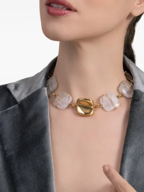 Gas Bijoux collar Rainbow con gema cuadrada