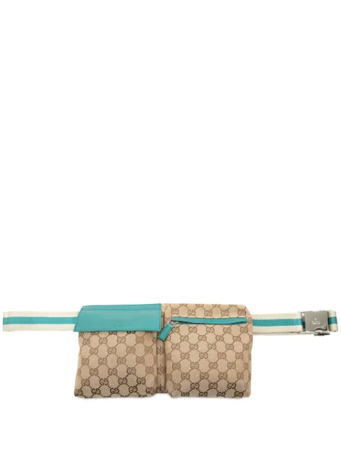 Gucci Pre-Owned 2000-2015 GG Canvas Web Double Pocket belt bag