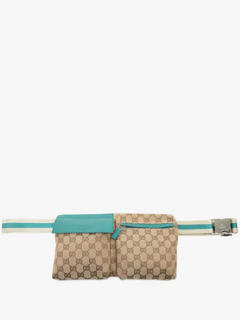 Gucci Pre-Owned 2000-2015 GG 캔버스 웹 더블 포켓 벨트 백