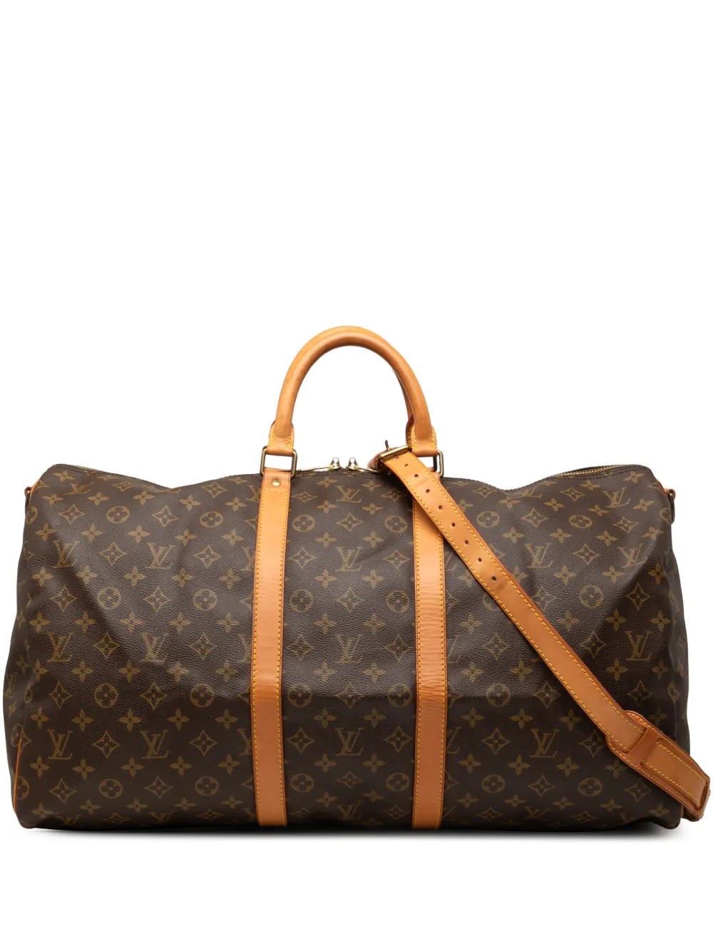 Louis Vuitton Pre-Owned 1990 Monogram Keepall Bandouliere 55 travel bag - Braun