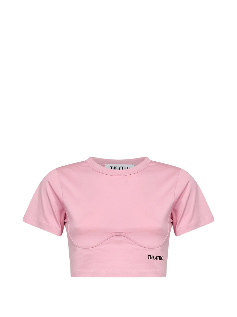 The Attico logo-embroidered T-shirt - Rosa