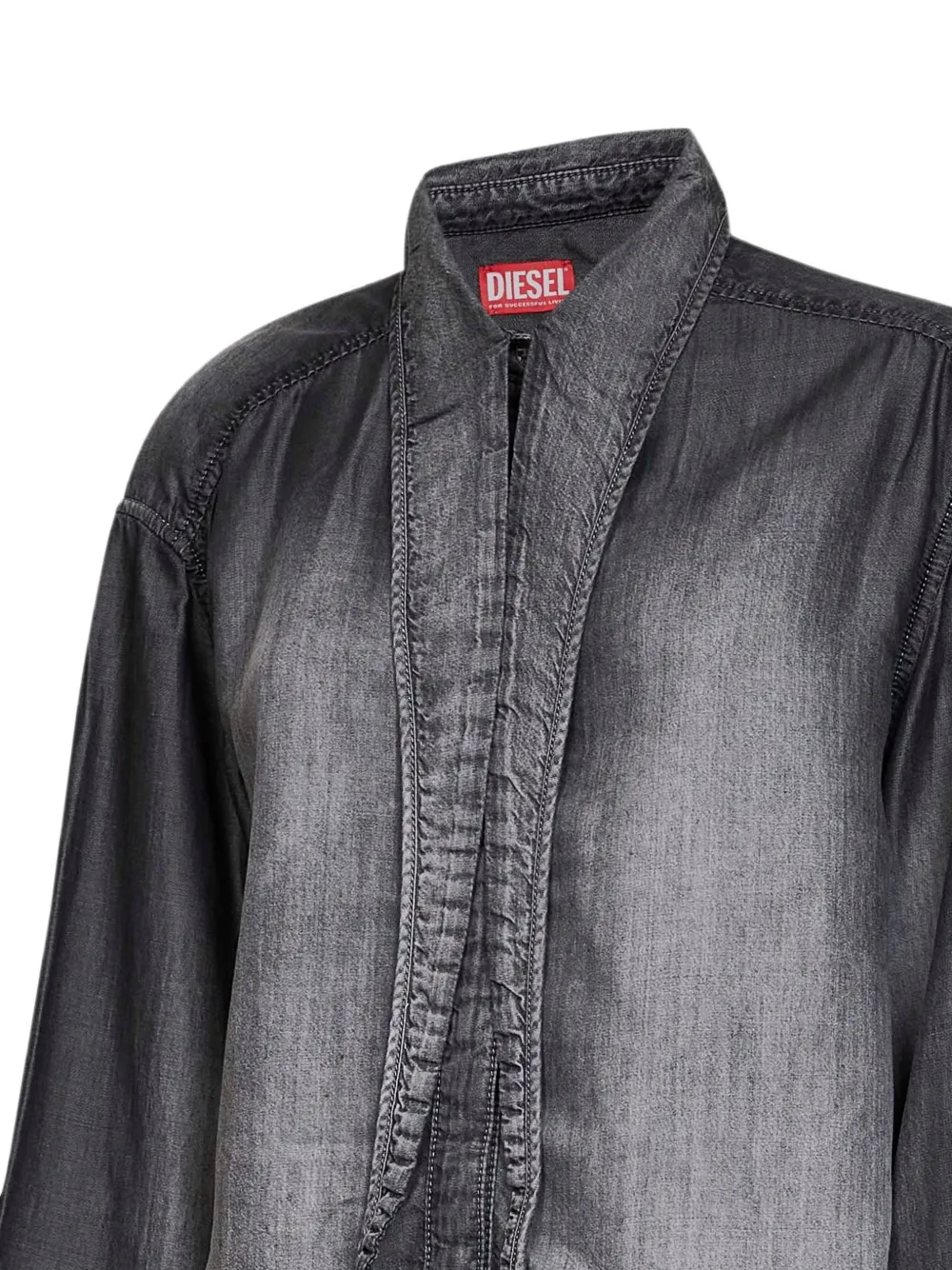 Diesel Dégradé blouse met sjaalkraag Grijs