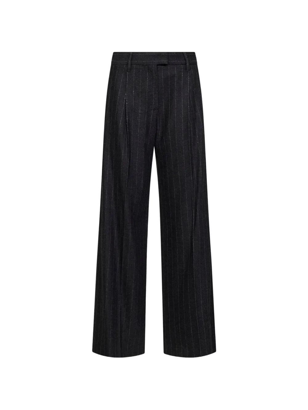 Brunello Cucinelli Stripe-pattern Tailored Trousers In Black