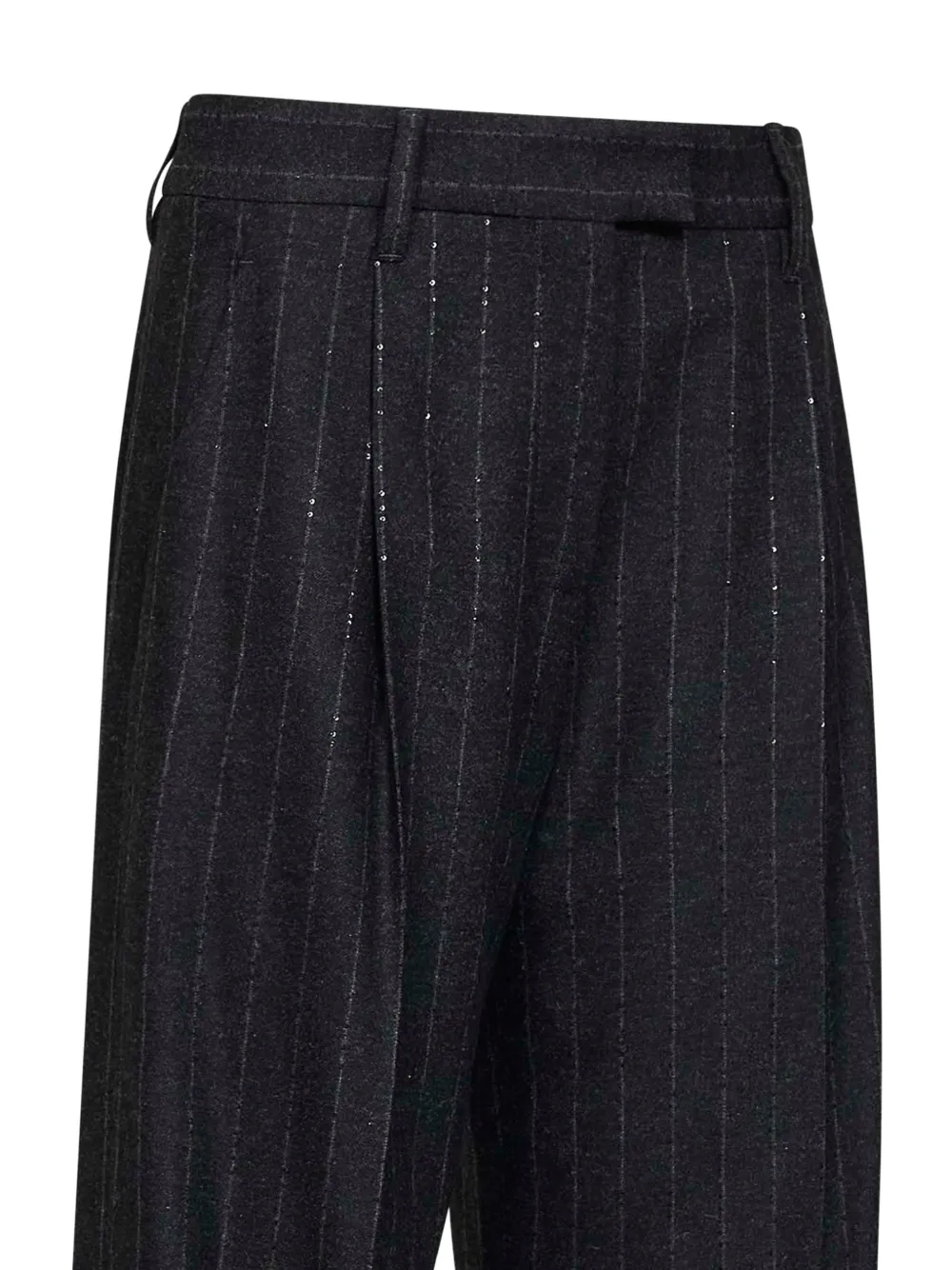 Brunello Cucinelli Stripe-pattern Tailored Trousers In Black
