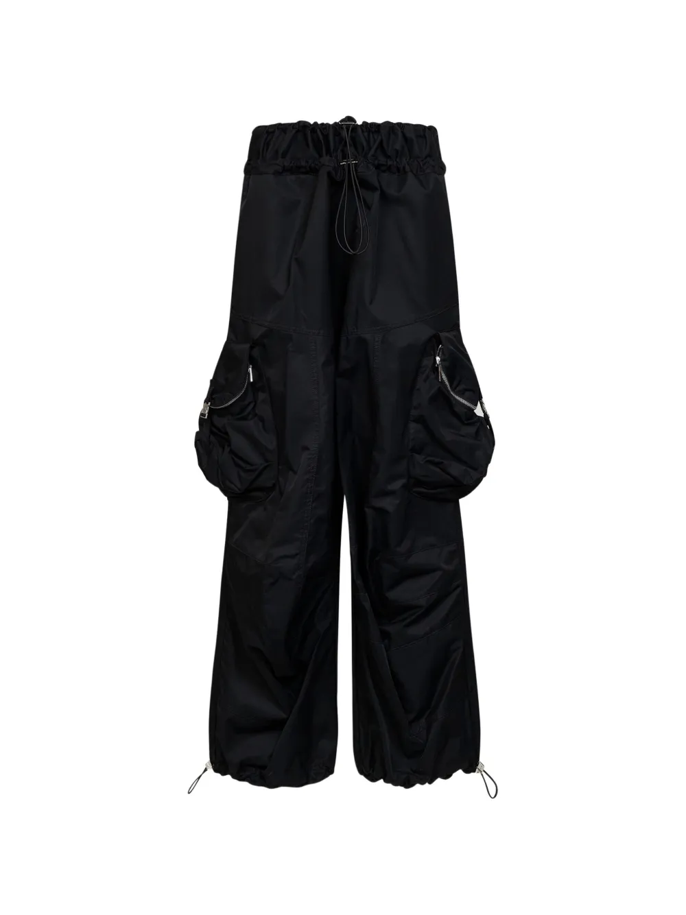 The Attico drawstring-waist cargo-pockets trousers - Nero