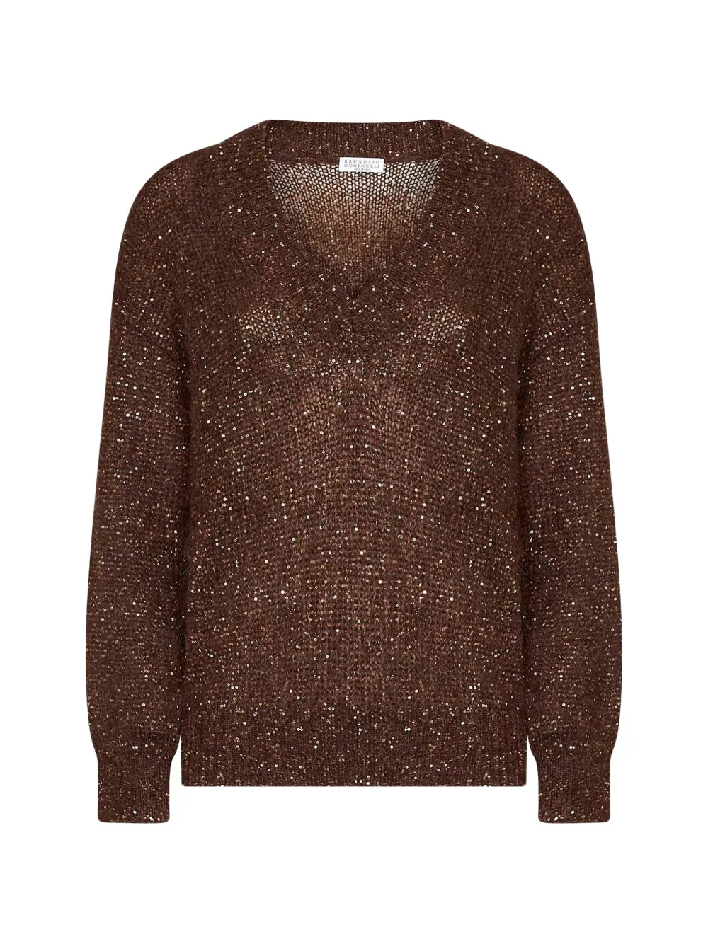 Brunello Cucinelli sequin-embellishment sweater - Marrone
