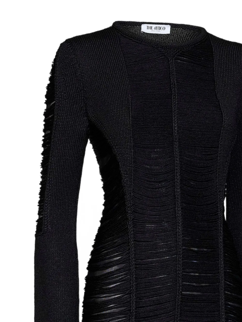 The Attico Mini-rok met franje Zwart