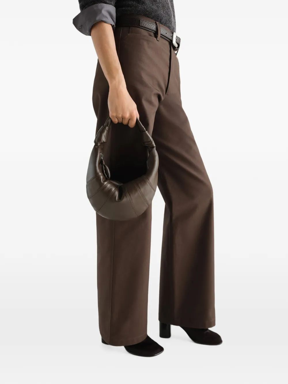 LEMAIRE Fortune Croissant leren mini-tas Bruin