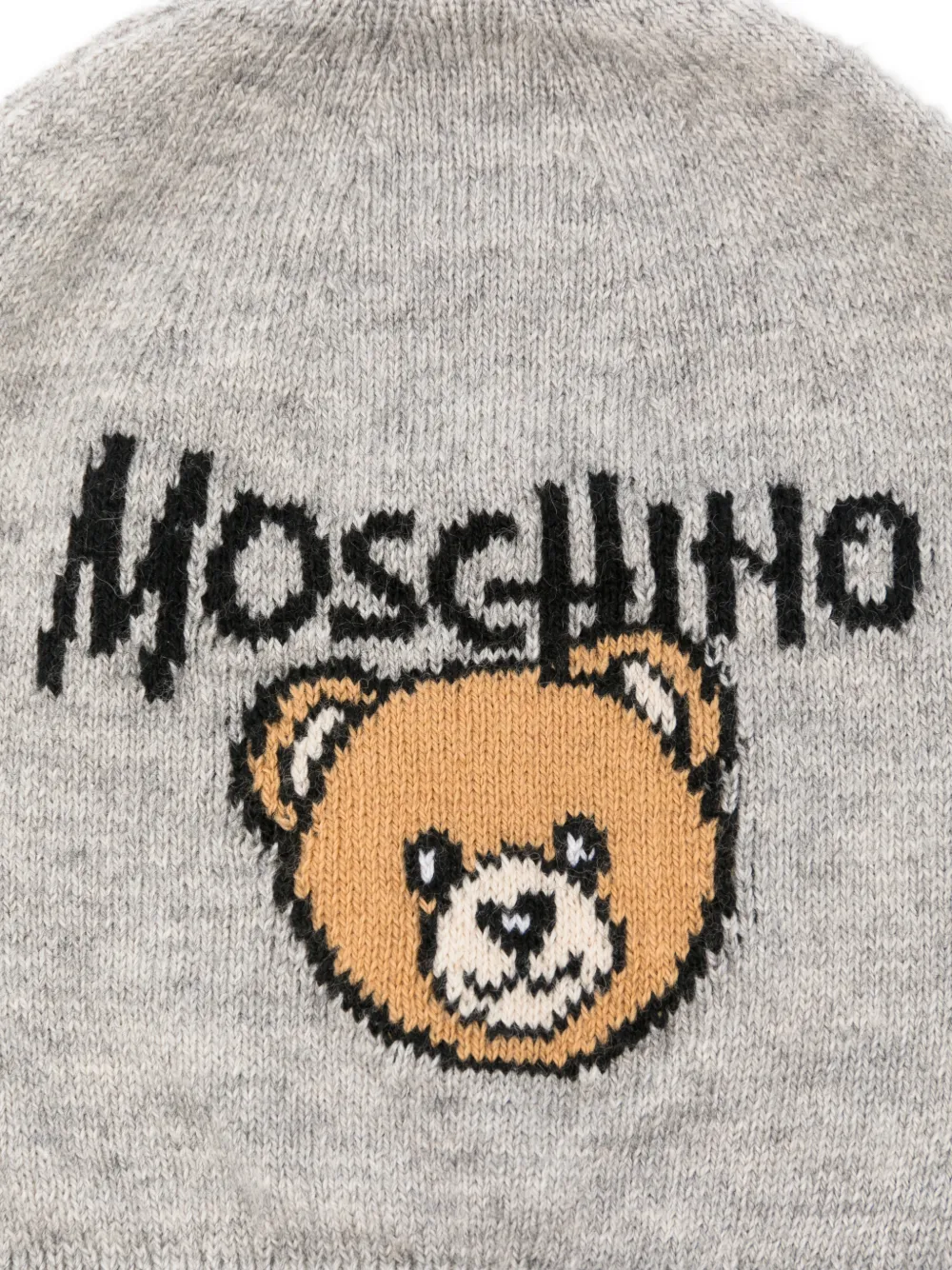 Moschino Kids Teddy Bear intarsia gebreide sjaal Grijs