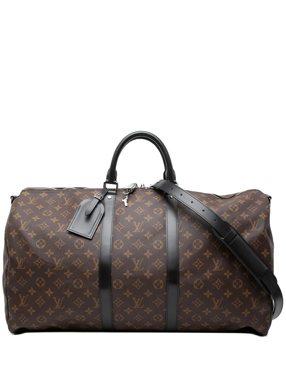 Louis Vuitton Pre-Owned 2021-2026 Monogram Macassar Keepall Bandouliere 55 travel bag - Braun