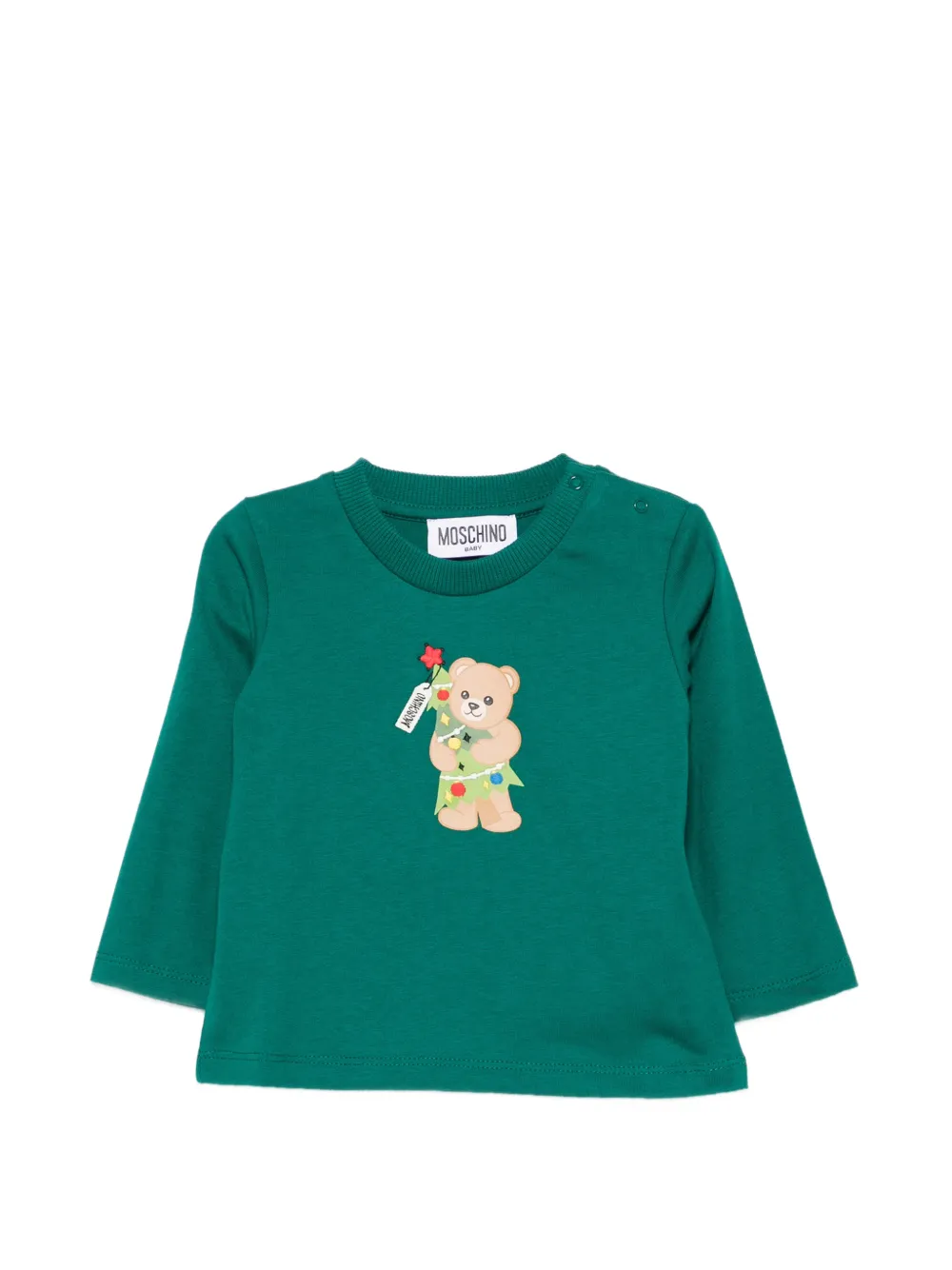 Moschino Kids Teddy Bear-print T-shirt - Verde