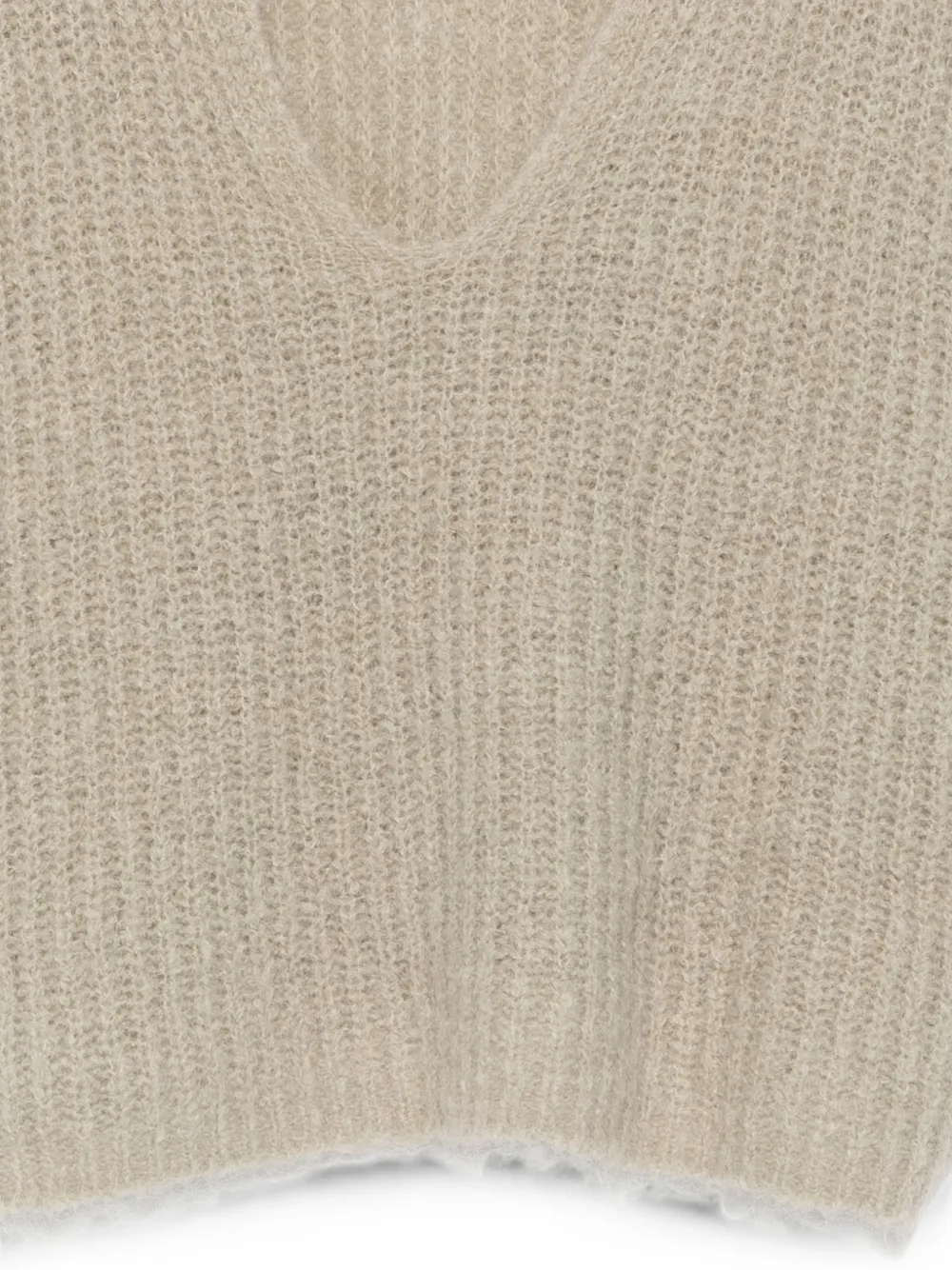 Alysi Ribgebreide spencer met V-hals Beige