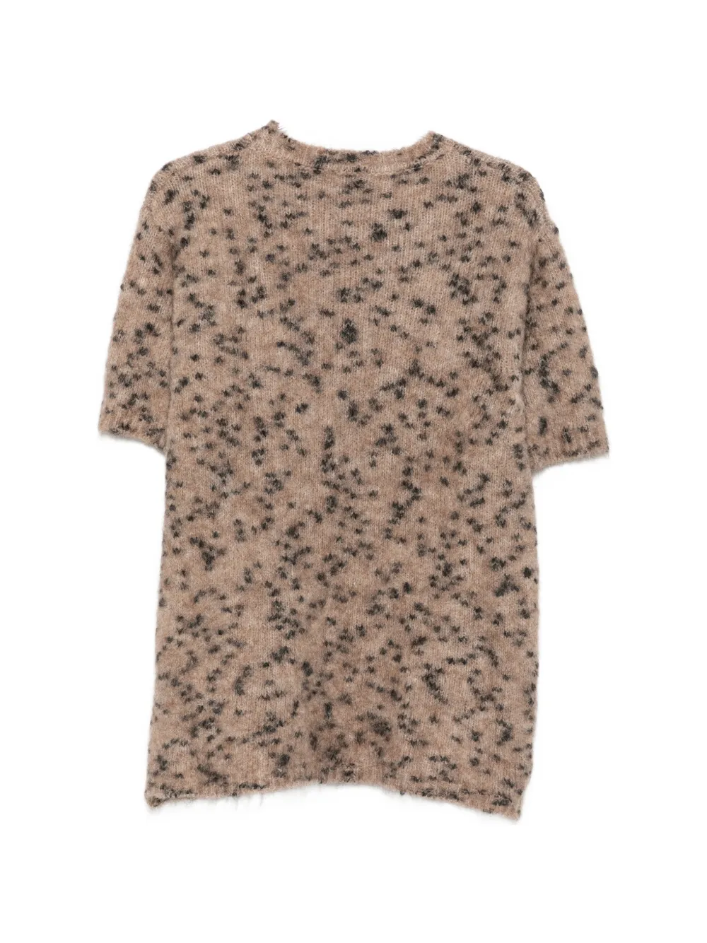 Alysi Trui met luipaard-print en korte mouwen Beige