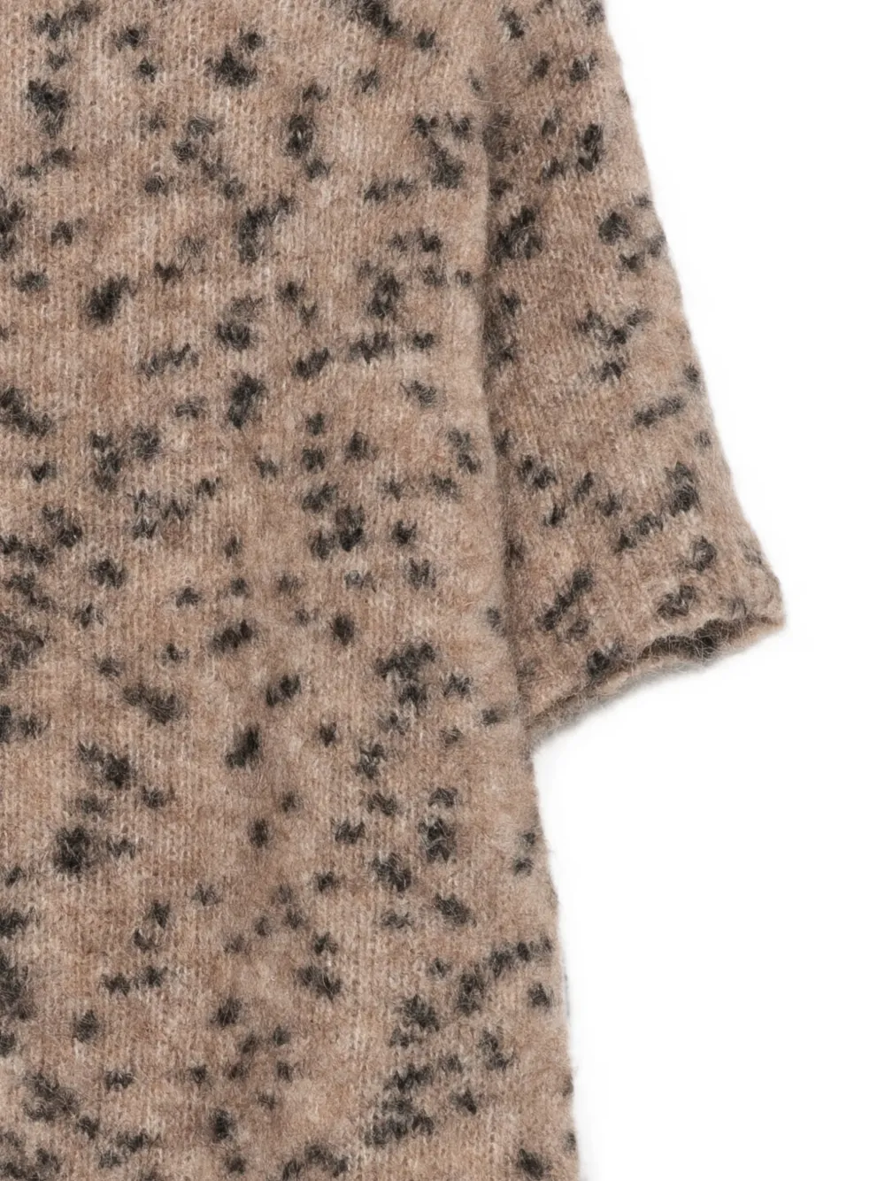 Alysi Trui met luipaard-print en korte mouwen Beige