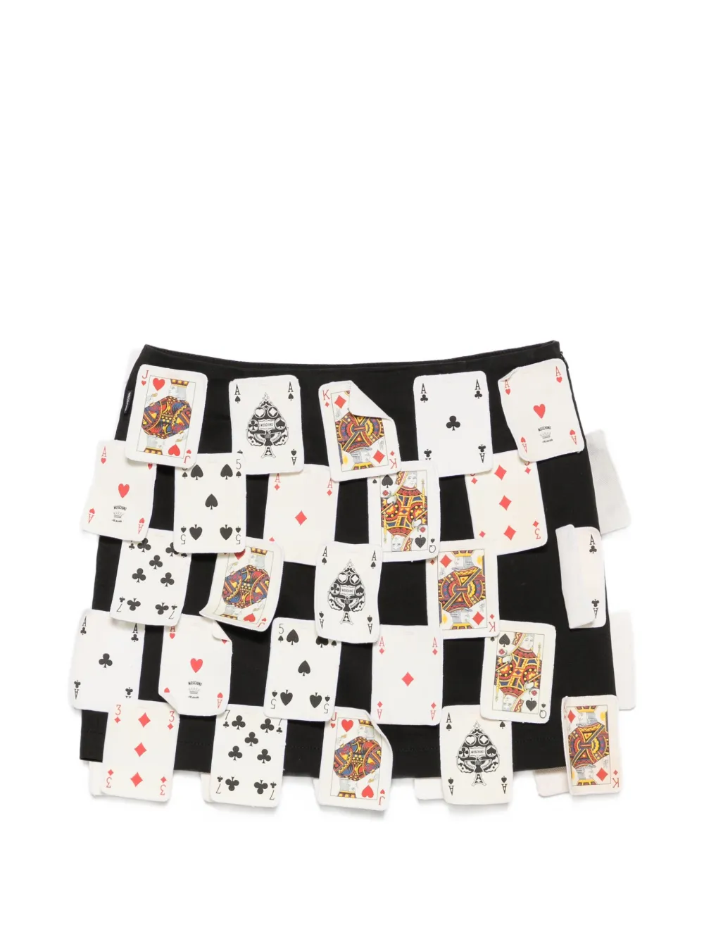 Moschino Pre-Owned 2010s playing-card applique mini skirt - Nero