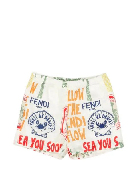 Fendi Kids bermudas con estampado gráfico