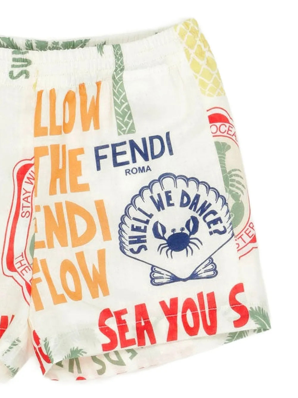 Fendi Kids Shorts met grafische print Wit