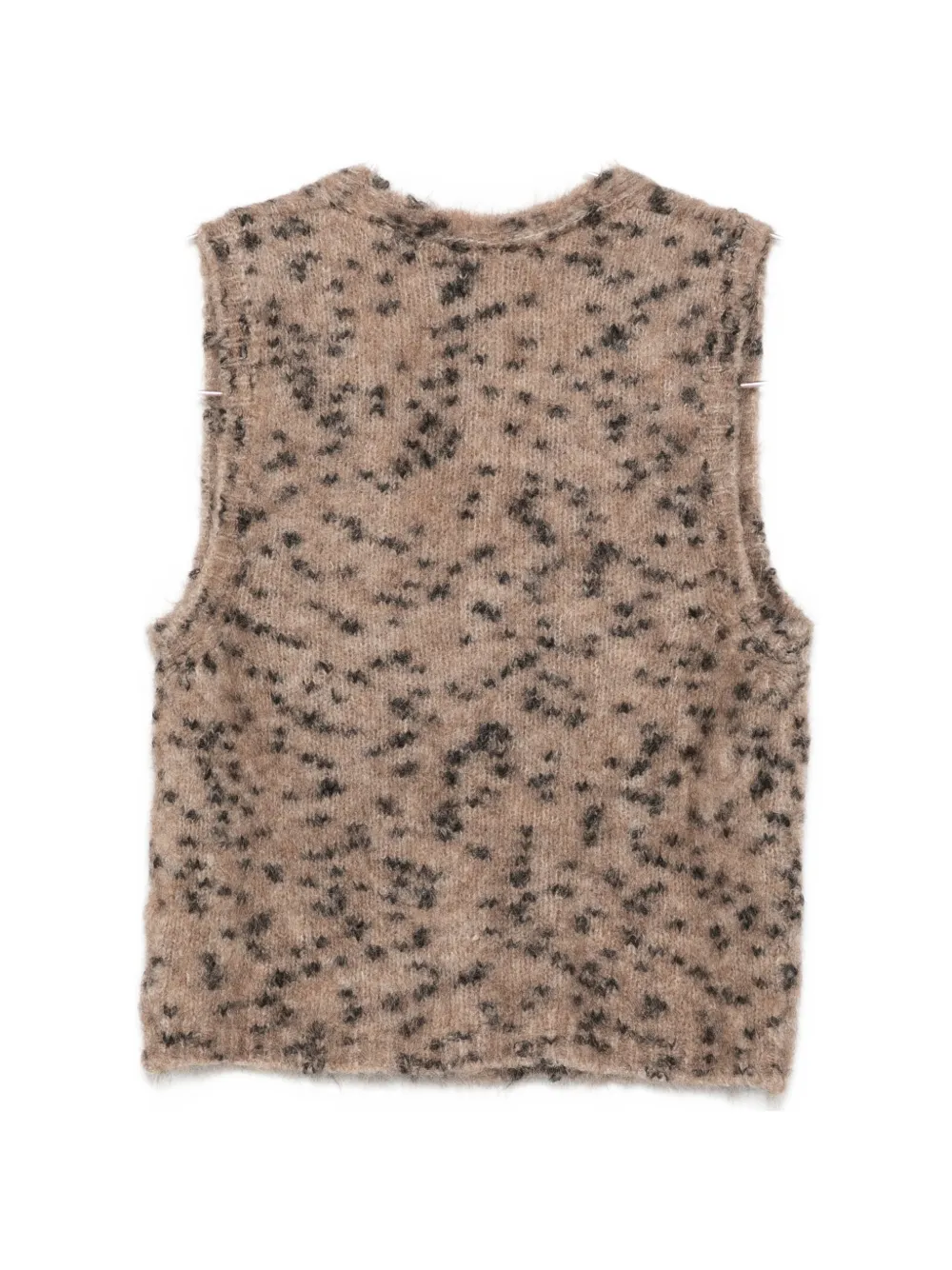 Alysi leopard-pattern button-up vest Beige