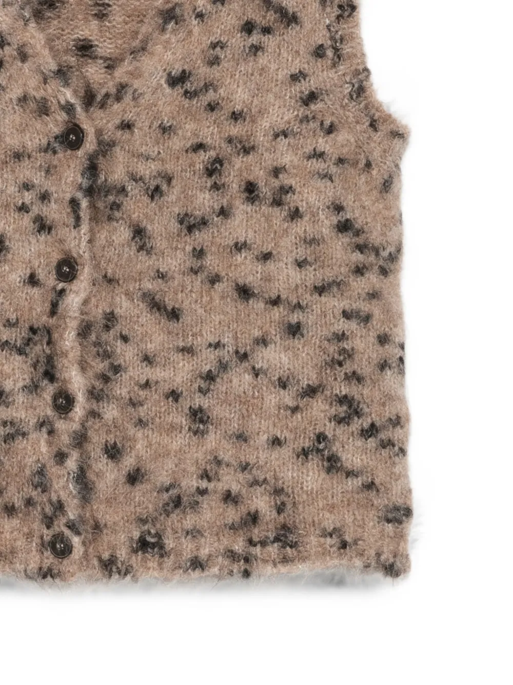 Alysi leopard-pattern button-up vest Beige