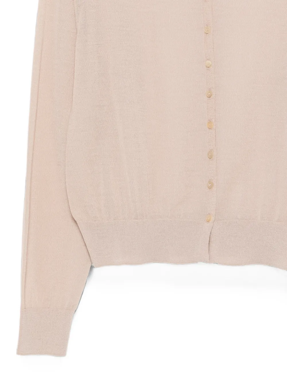 Alysi Vest met ronde hoge hals en knopen Beige