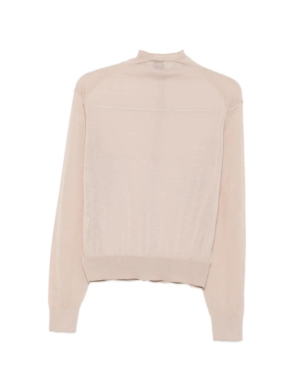 Alysi Vest met ronde hoge hals en knopen Beige