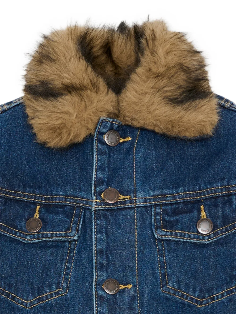 Molo Hiroie denim jack met kraag van imitatiebont Blauw