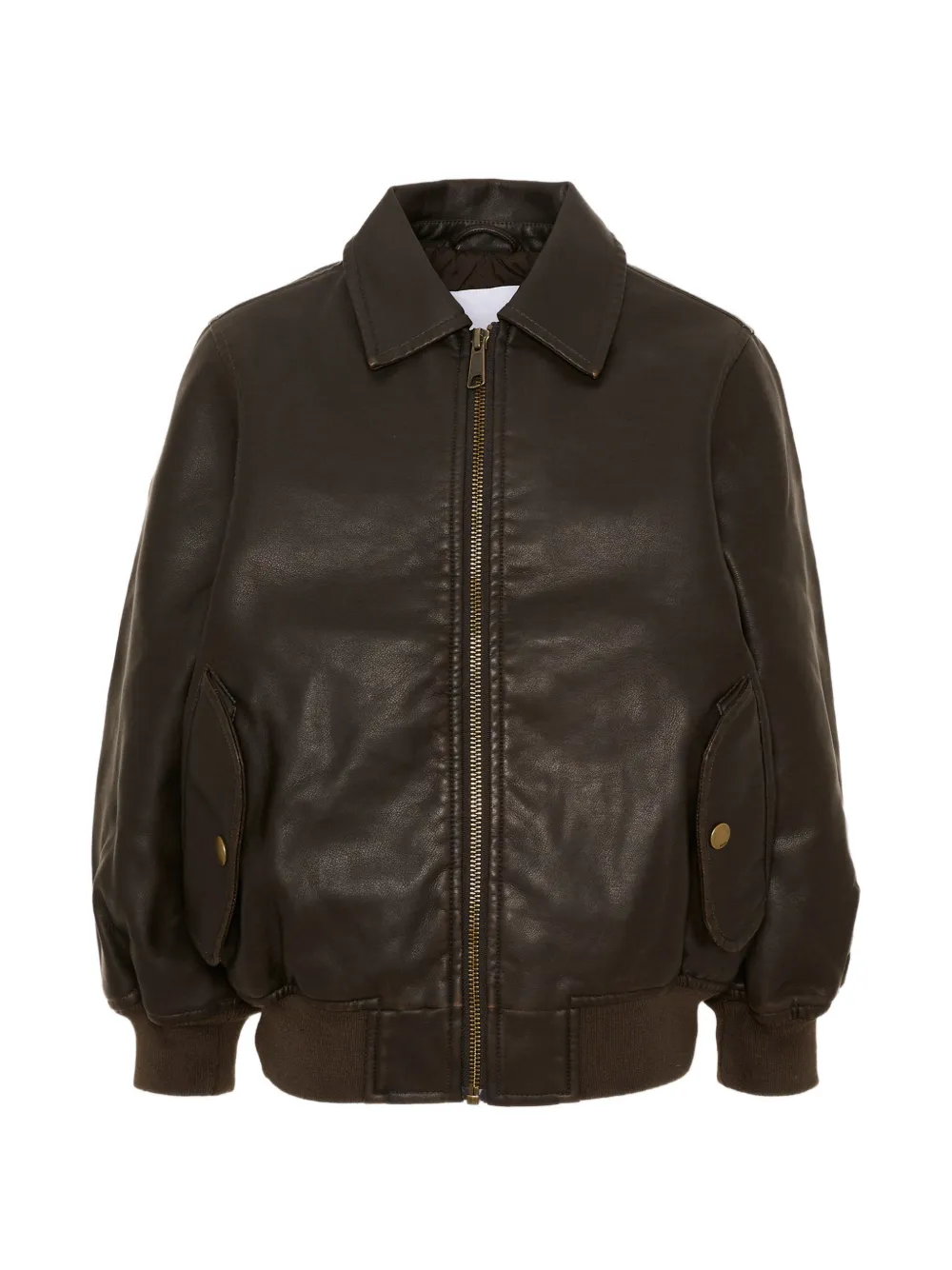 Molo Halden faux-leather bomber jacket - Marrone