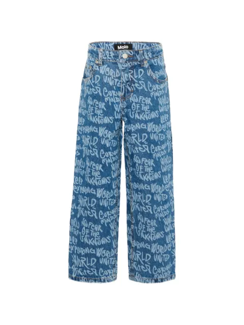 Molo Aiden graffiti-print wide-leg jeans