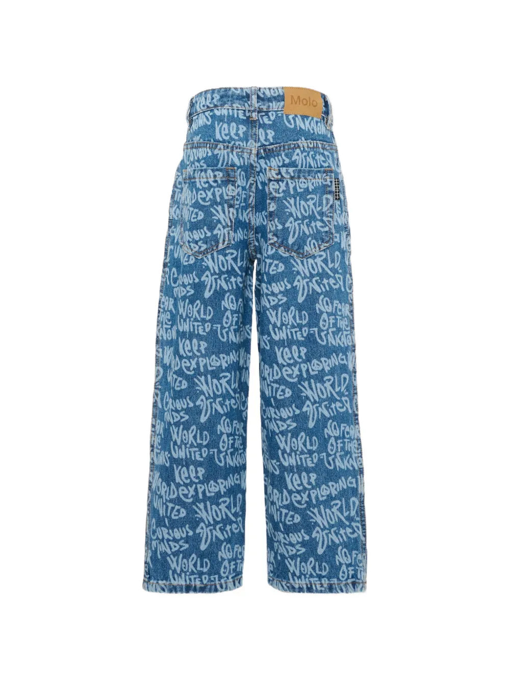 Molo Aiden jeans met wijde pijpen en graffiti-print Blauw