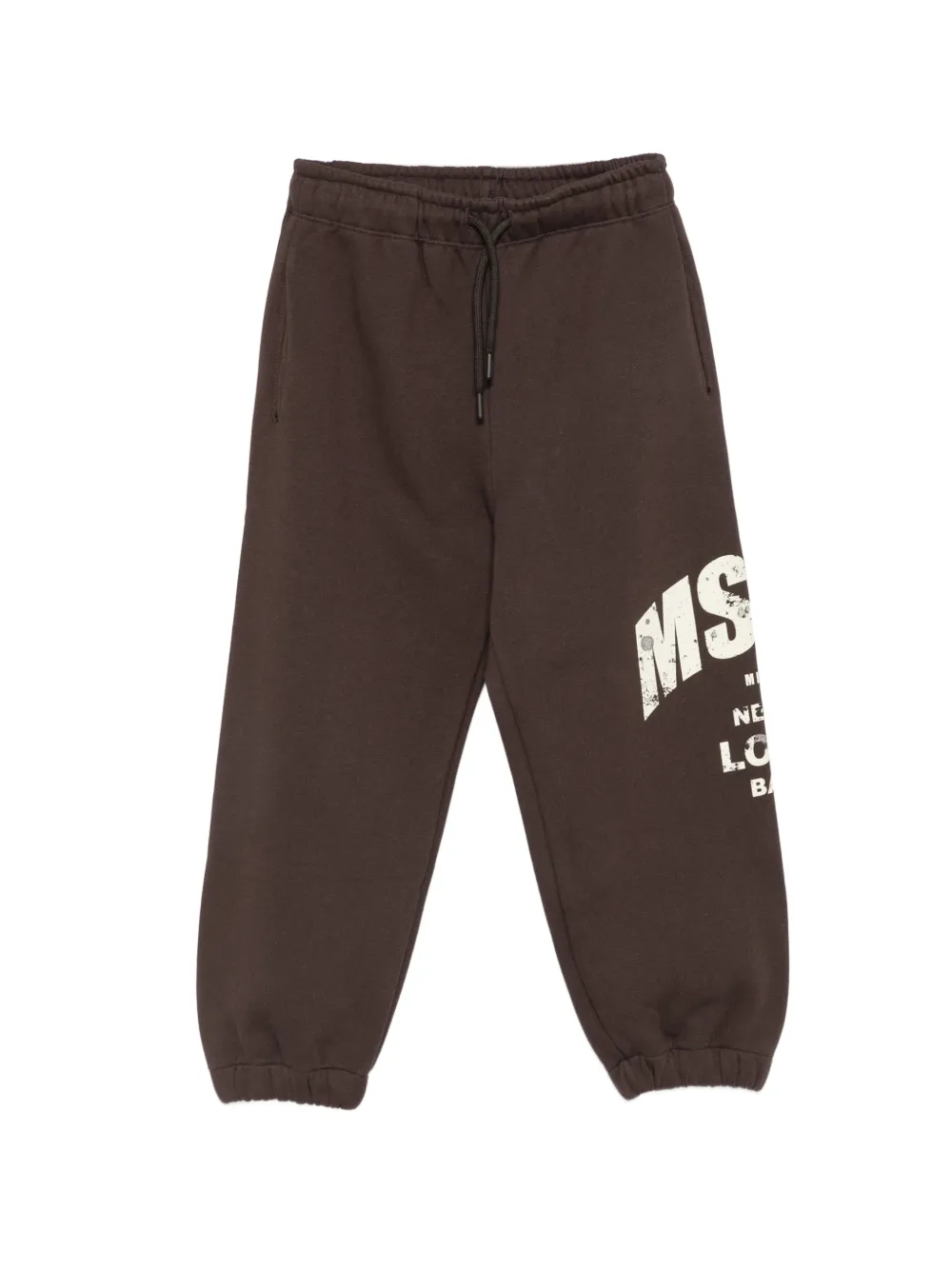 MSGM Kids logo-print track pants - Marrone
